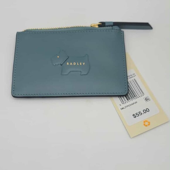 Radley London Puffy Small Zip Top Coin Purse New Blue NWT NEW - Picture 8 of 8